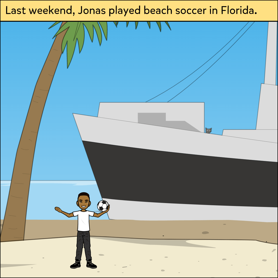 Verb Tenses - Exemplar comic, panel 3