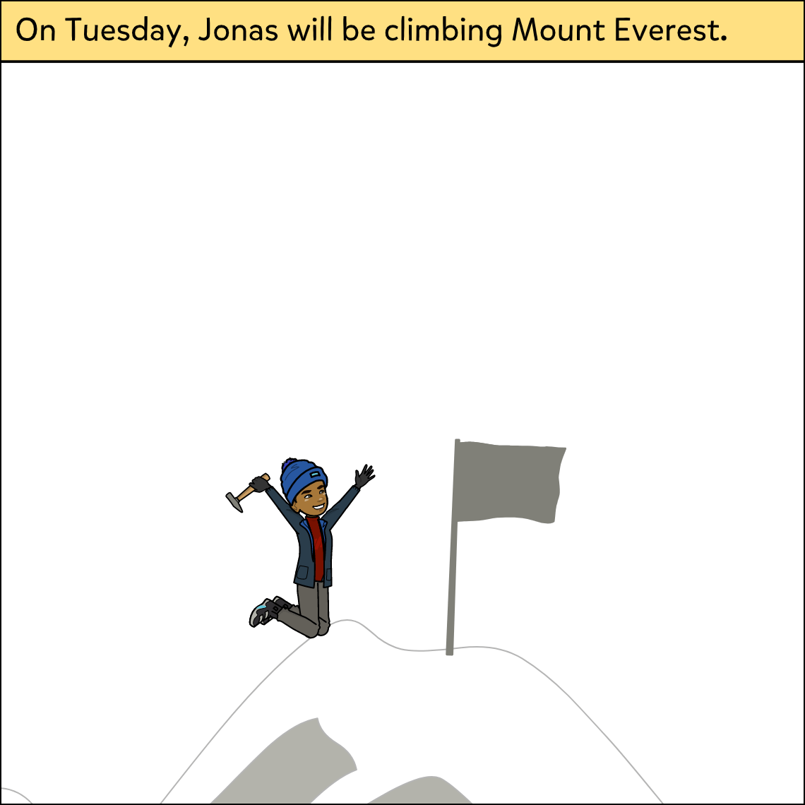 Verb Tenses - Exemplar comic, panel 5