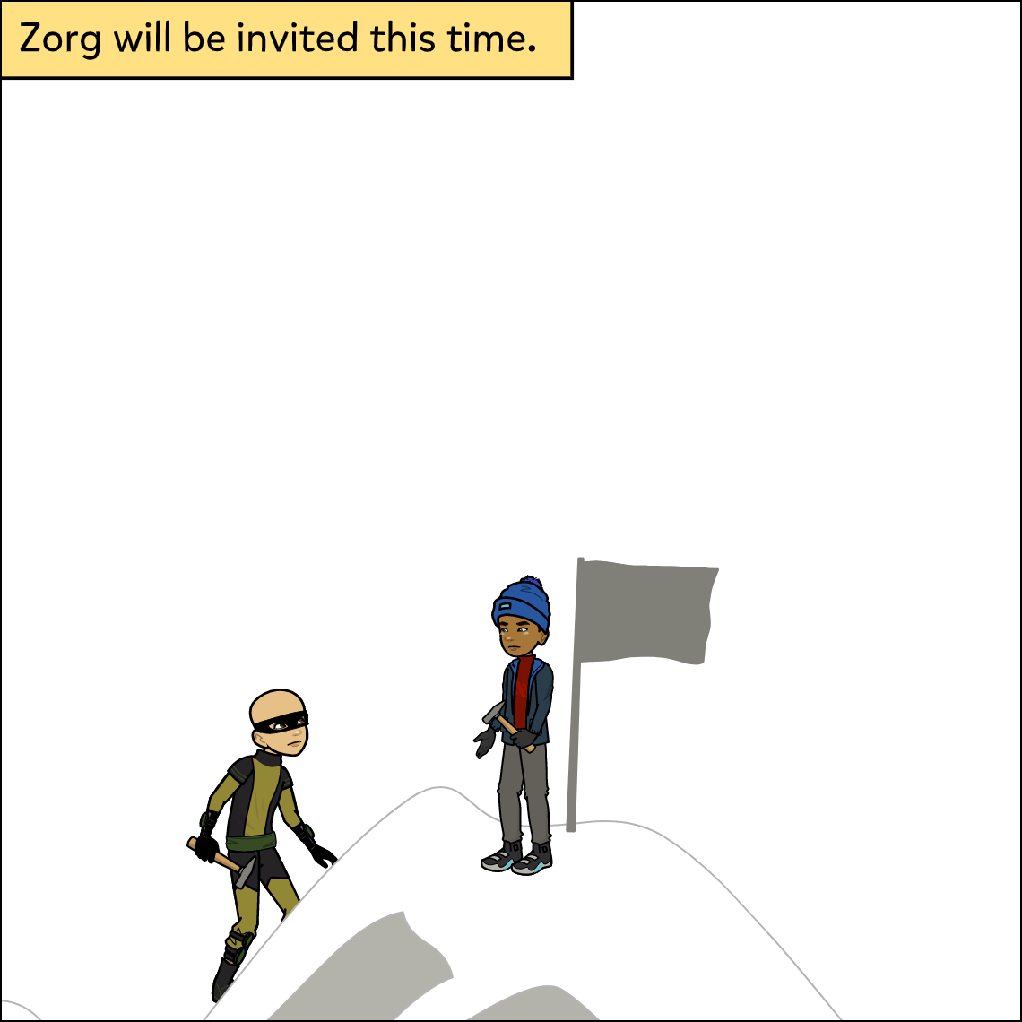 Verb Tenses - Exemplar comic, panel 6
