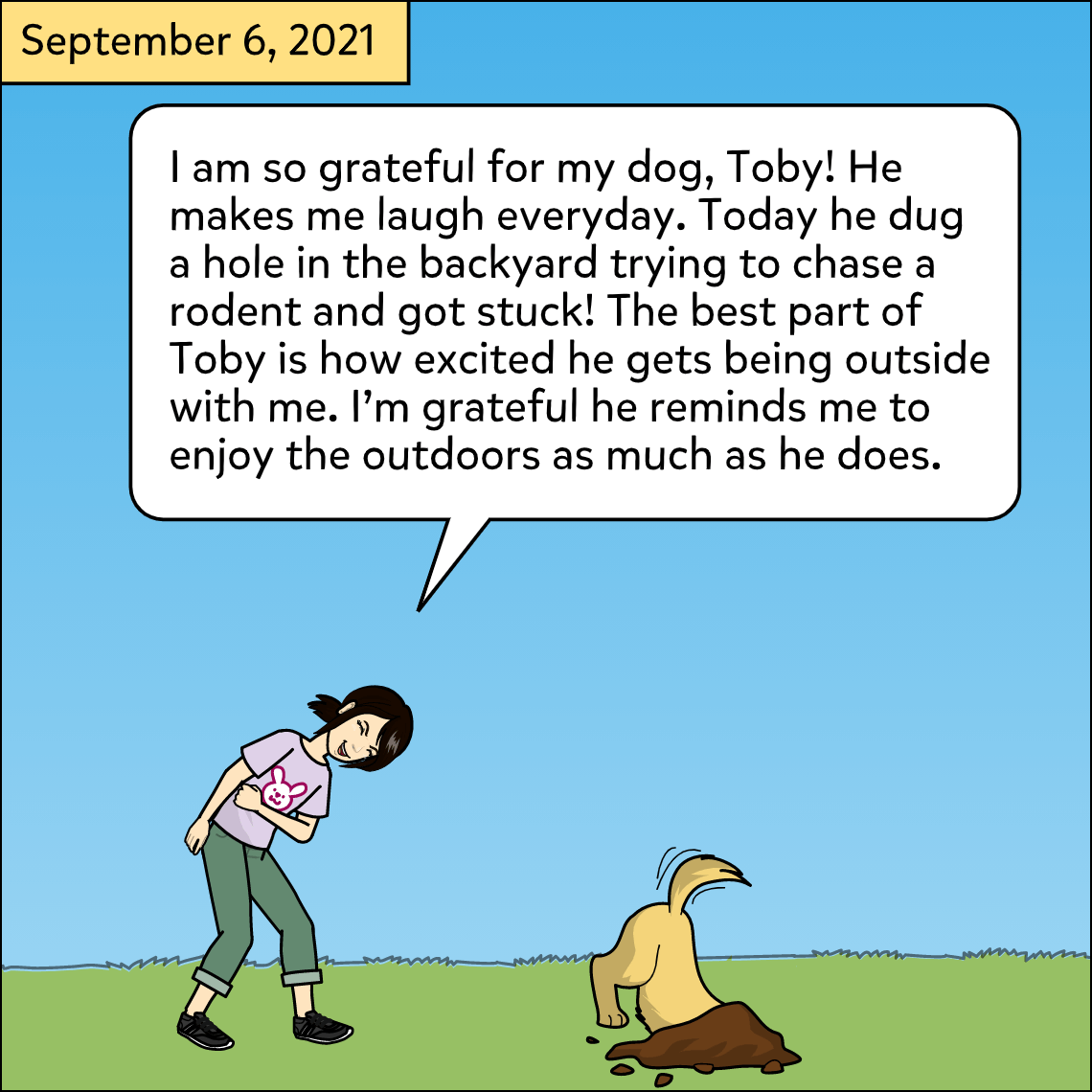 Gratitude Journal - Exemplar comic, panel 2