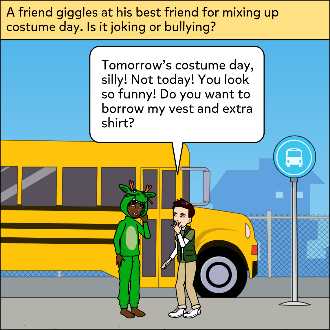 Is it Joking or Bullying? - Exemplar comic, panel 2